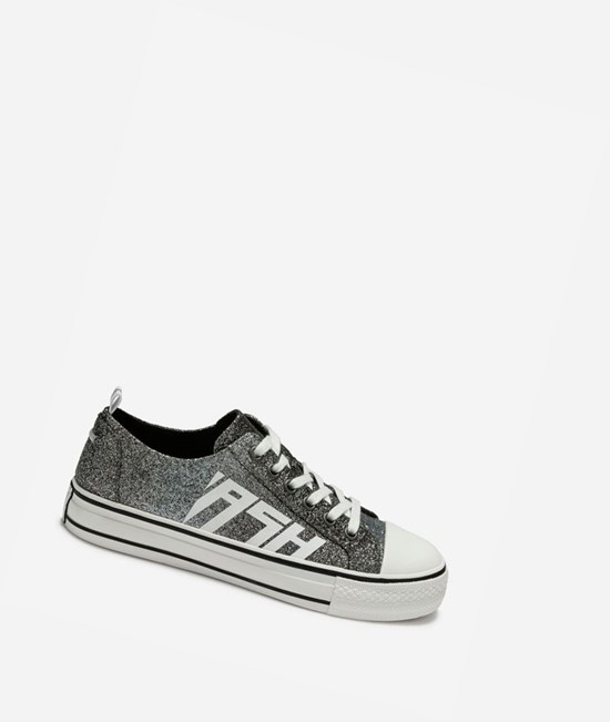 Black / Silver Women's ASH Vanda Low-Top Sneakers | 678ZQYSMV