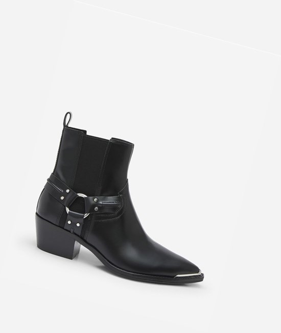 Black Women's ASH Dusty Ankle Boots | 749NUZICS