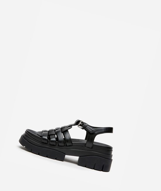 Black Women's ASH Sirena Flat Sandals | 170LVWZCE