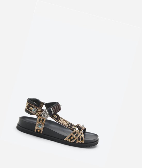 Black Women's ASH Ugo Flat Sandals | 195JDCUQB