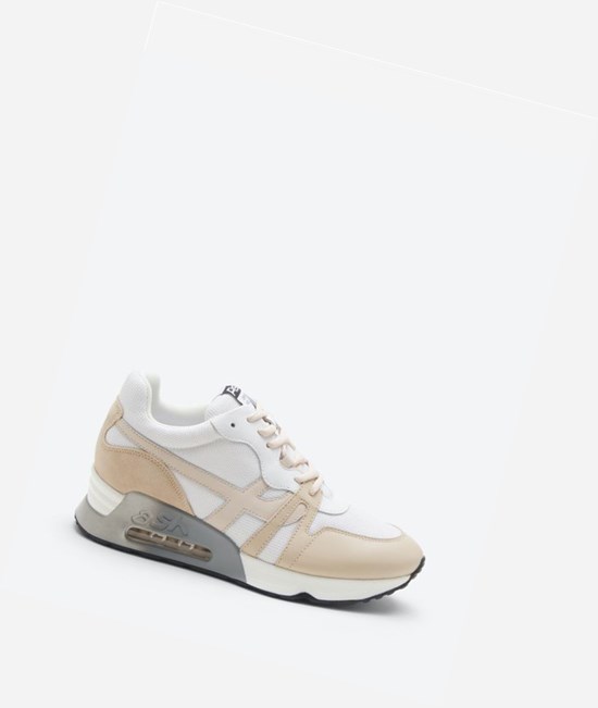 Eggnug / White / Shell Women's ASH Lux Bis Low-Top Sneakers | 018OYJGZA