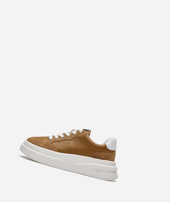 Golden Brown / White Women's ASH Impuls Low-Top Sneakers | 364SHZJTI