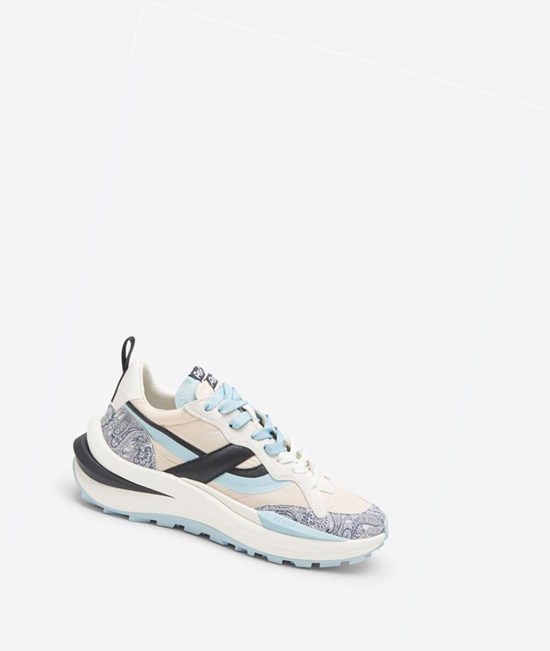 Off White / Skylight / Black Women's ASH Spider 620-01 Low-Top Sneakers | 342YWUZVJ