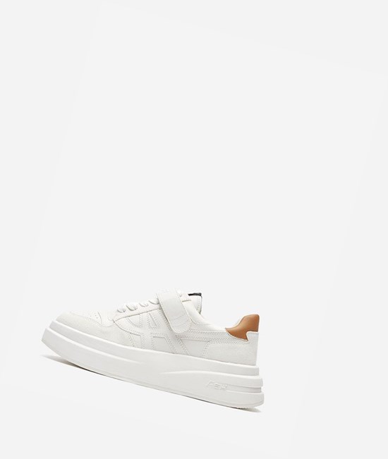 White / Golden Brown Women's ASH Indy Low-Top Sneakers | 642IROCBQ