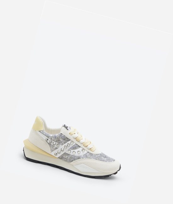 White / Vaniglia / Off White Women's ASH Spider Studs Low-Top Sneakers | 206RQJDCO