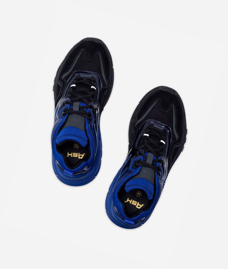 Black / Blue Women's ASH Active Low-Top Sneakers | 681KHERIY