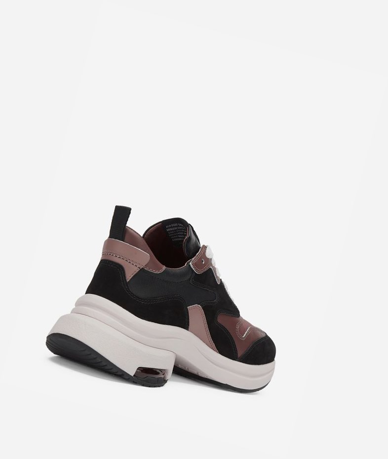 Black / Dark Pinkwood Women's ASH Octopus Low-Top Sneakers | 628AHMYCR