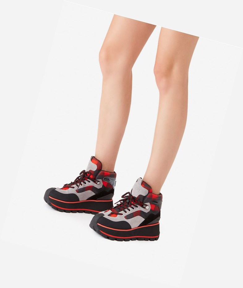 Black / Red Women's ASH Sonic High-Top Sneakers | 412YNTVBS