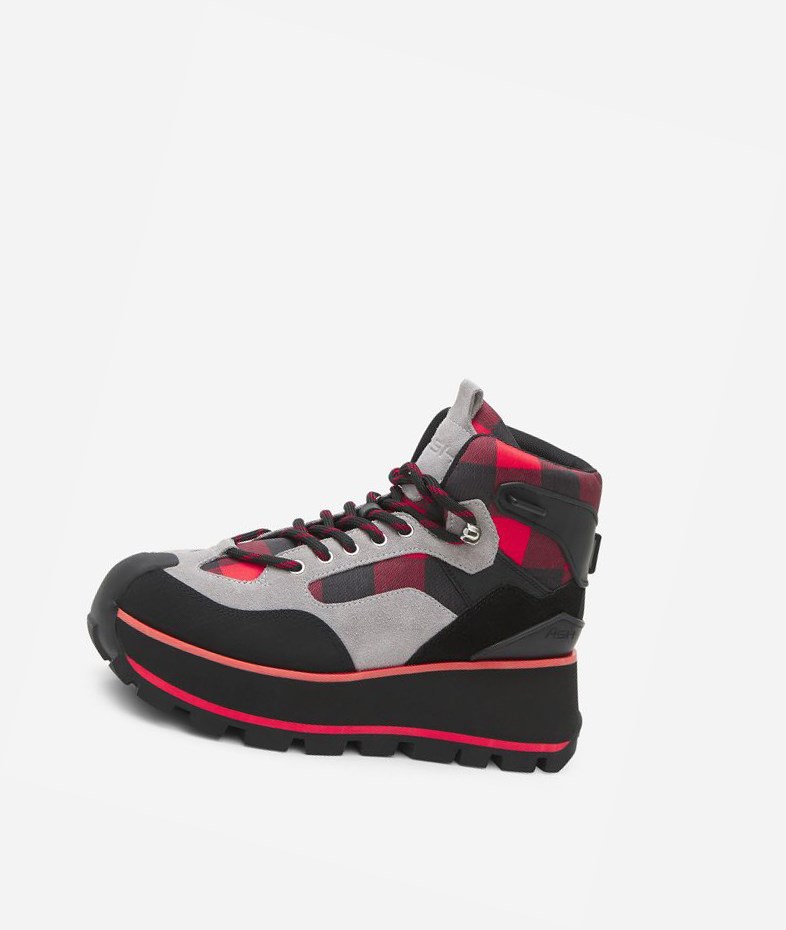 Black / Red Women's ASH Sonic High-Top Sneakers | 412YNTVBS