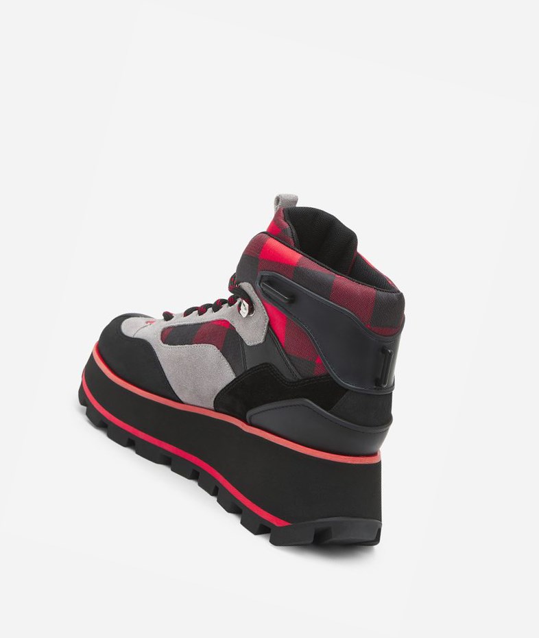 Black / Red Women's ASH Sonic High-Top Sneakers | 412YNTVBS