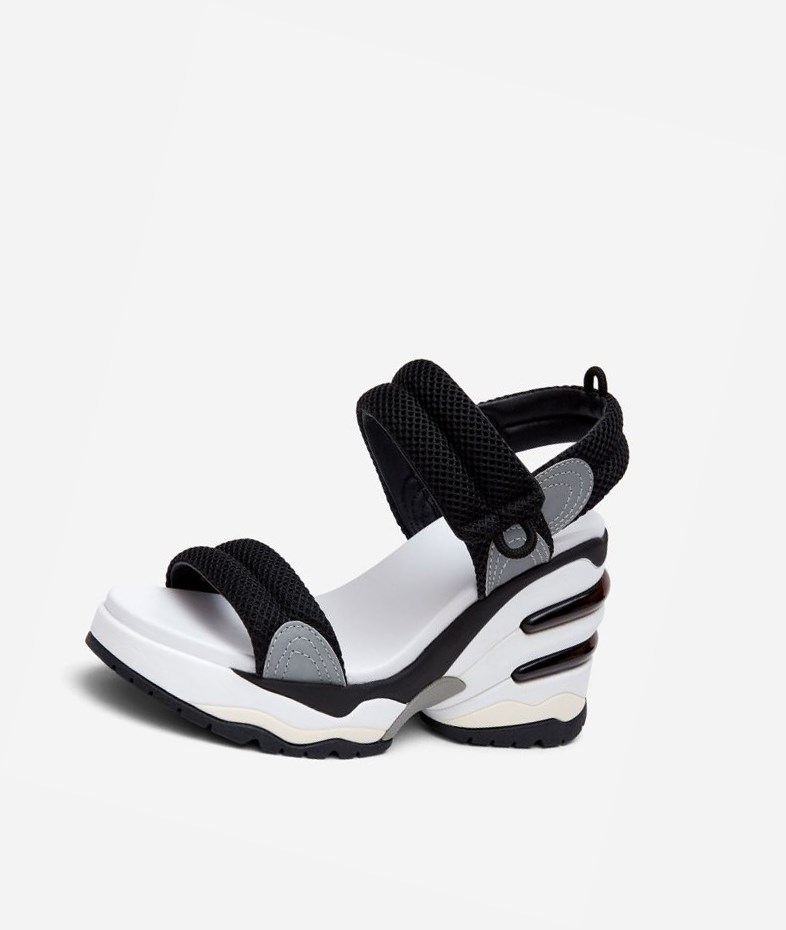 Black / Silver Women's ASH Cosmos Sneaker Sandals | 376GEORWZ