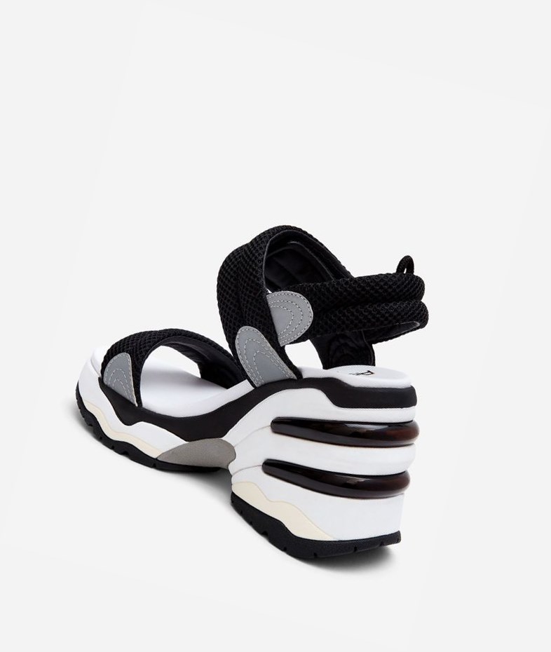 Black / Silver Women's ASH Cosmos Sneaker Sandals | 376GEORWZ