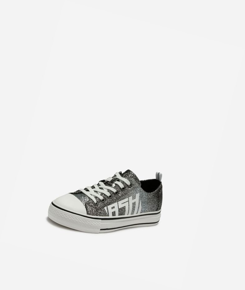 Black / Silver Women's ASH Vanda Low-Top Sneakers | 678ZQYSMV