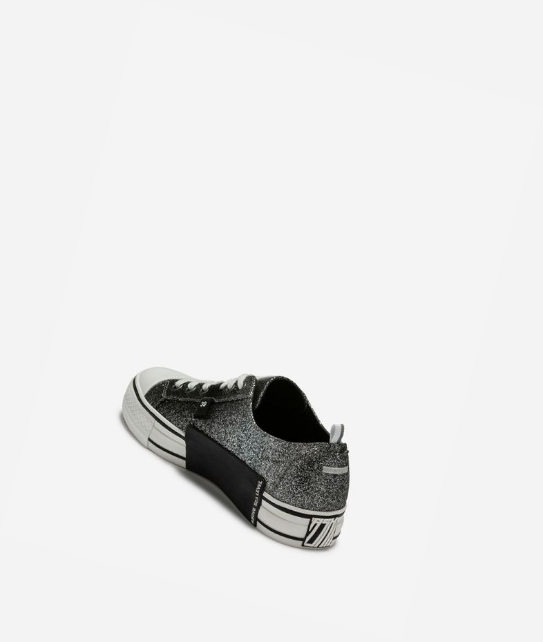 Black / Silver Women's ASH Vanda Low-Top Sneakers | 678ZQYSMV