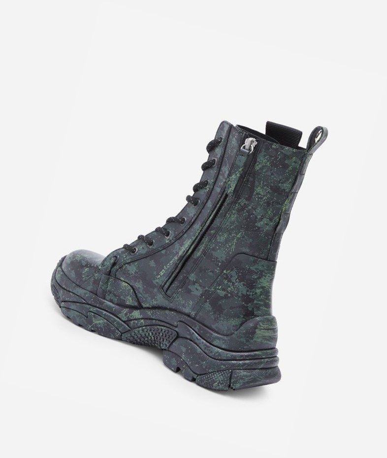 Black Women's ASH Army Bis Sneaker Boots | 046GHDORE