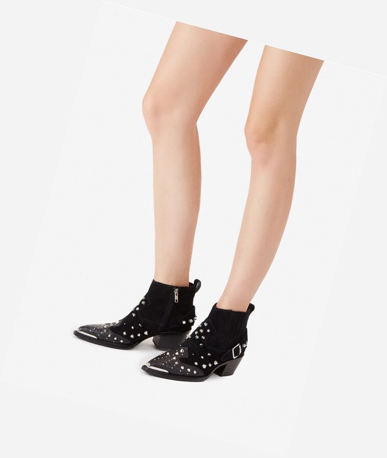 Black Women's ASH Duran Ankle Boots | 901BFHESX