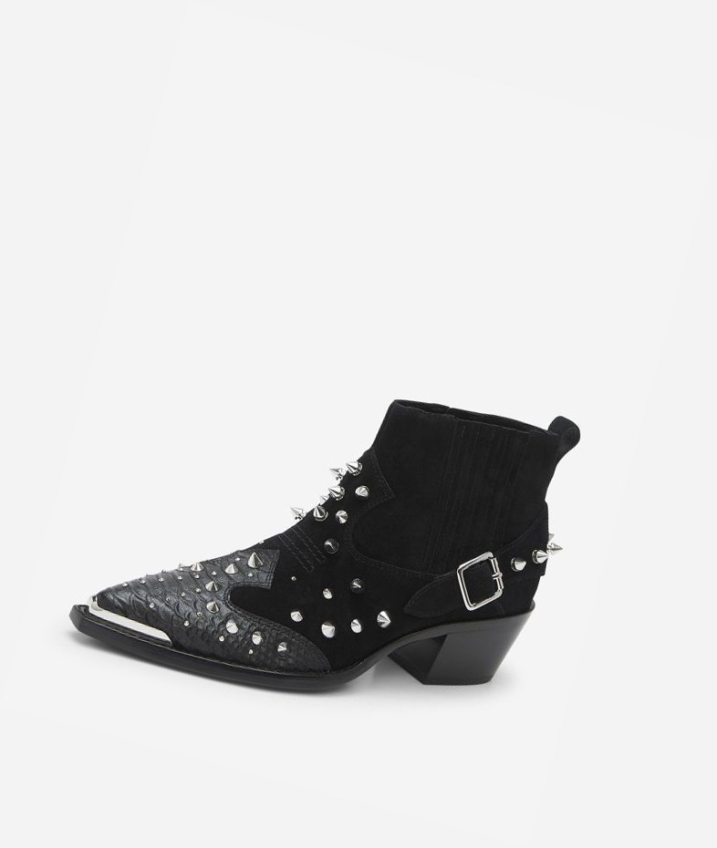 Black Women's ASH Duran Ankle Boots | 901BFHESX