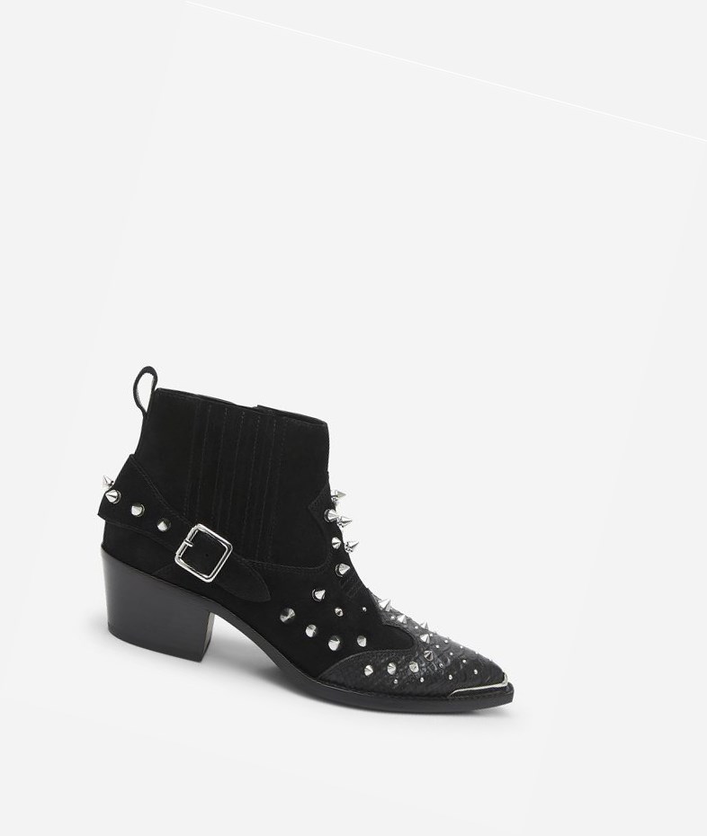 Black Women\'s ASH Duran Ankle Boots | 901BFHESX