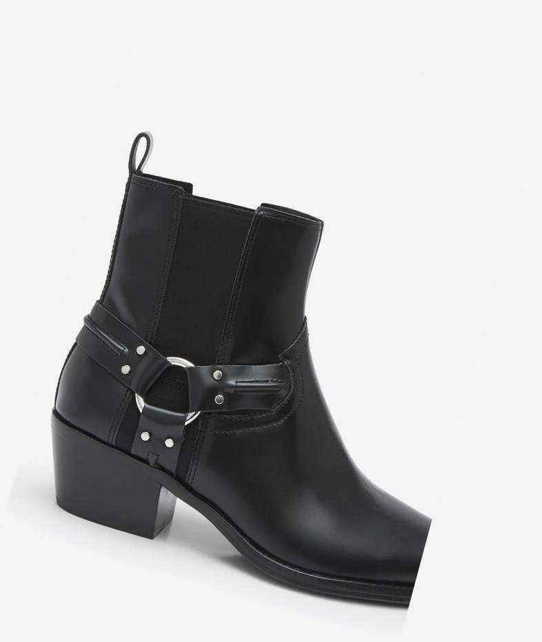 Black Women's ASH Dusty Ankle Boots | 749NUZICS