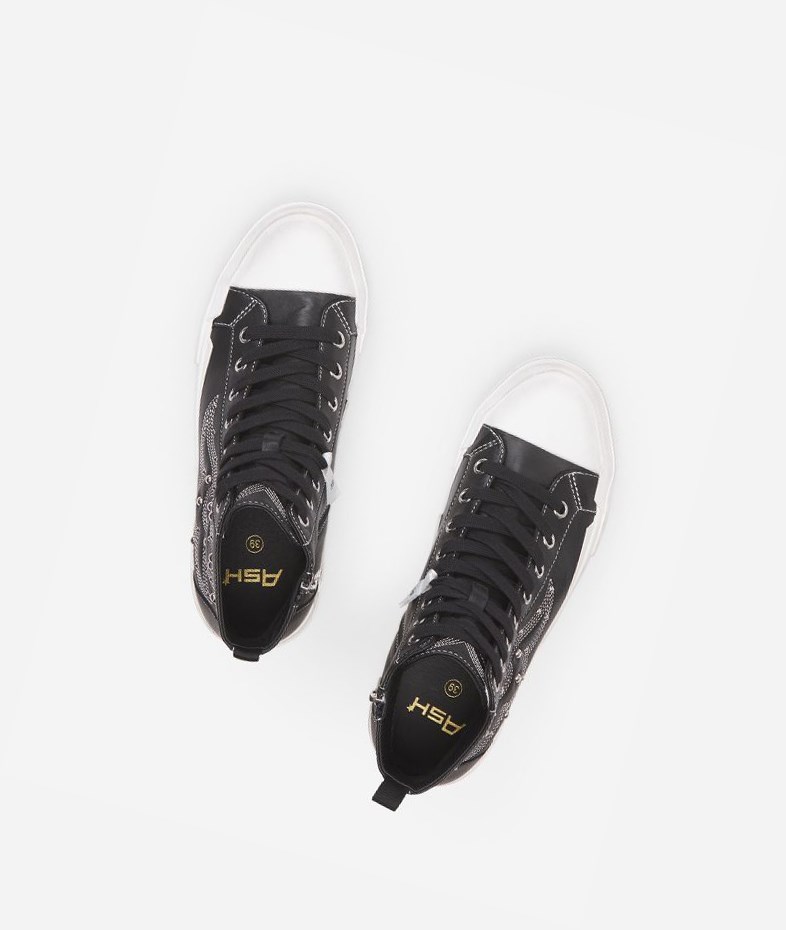 Black Women's ASH Gaudi High-Top Sneakers | 879ABDNML