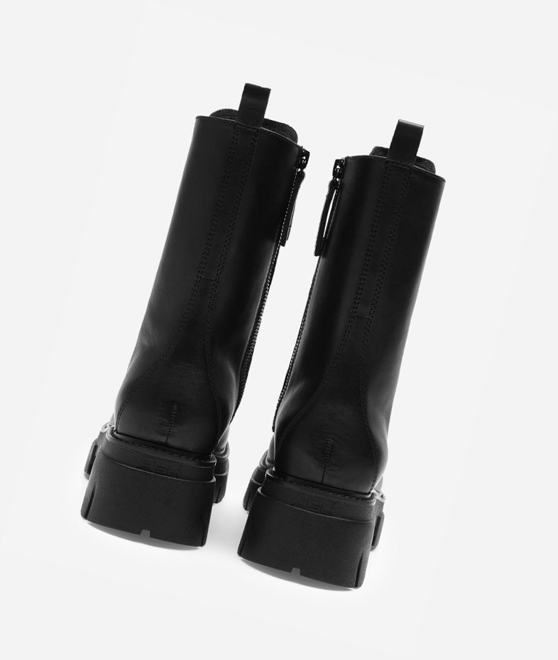 Black Women's ASH Liam Biker Boots | 240XQVNEC