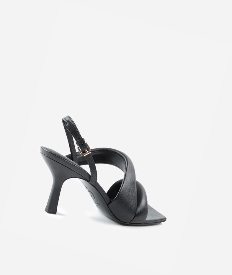 Black Women's ASH Madison Heeled Sandals | 628WZTBCS