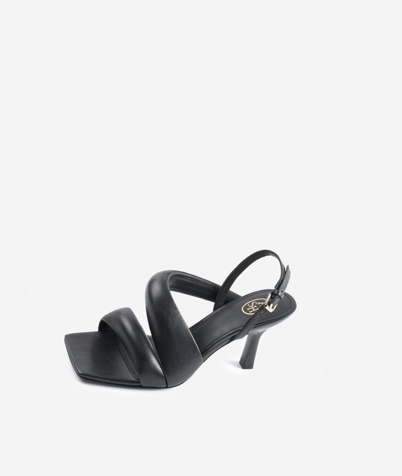 Black Women's ASH Madison Heeled Sandals | 648DECJKL