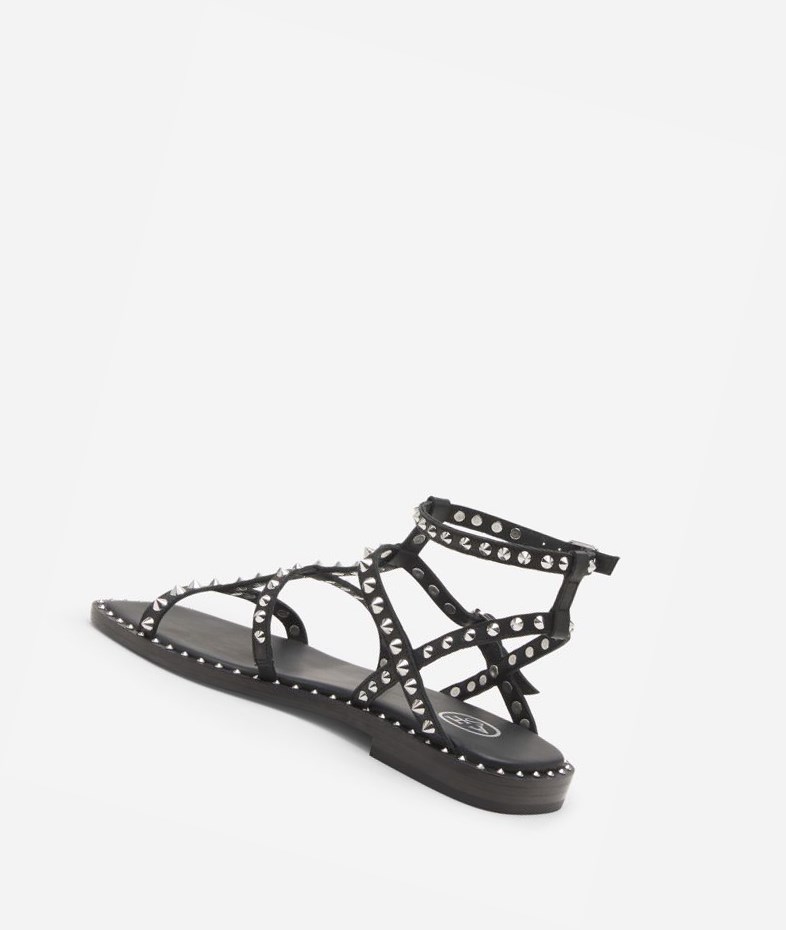 Black Women's ASH Maeva Flat Sandals | 351BUFQOE