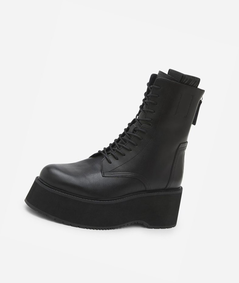 Black Women's ASH Nirvana Biker Boots | 245FLVPIE