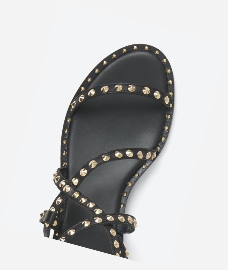 Black Women's ASH Petra Flat Sandals | 528UECGTV