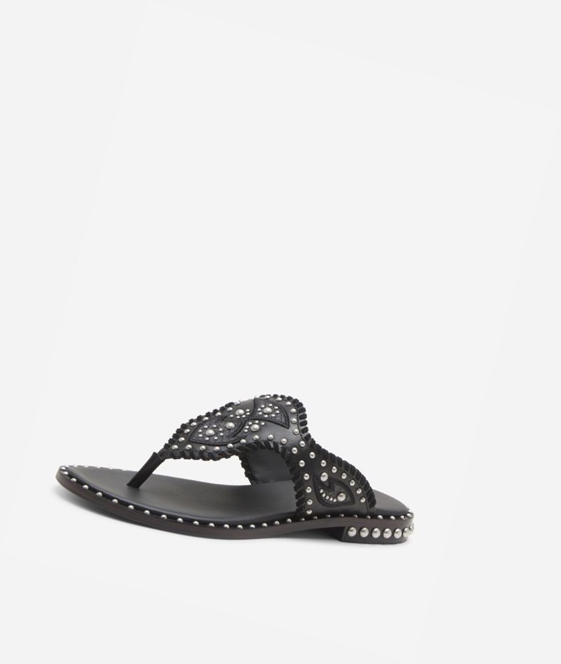 Black Women's ASH Phedra Flat Sandals | 678YTNFMG