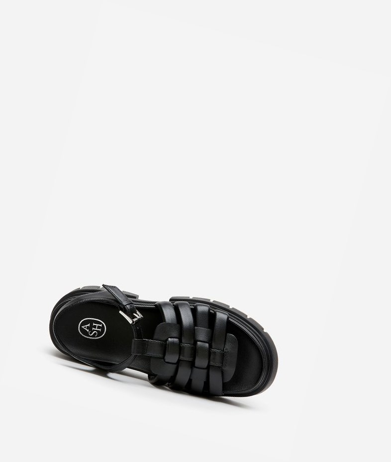 Black Women's ASH Sirena Flat Sandals | 715IXPNUW