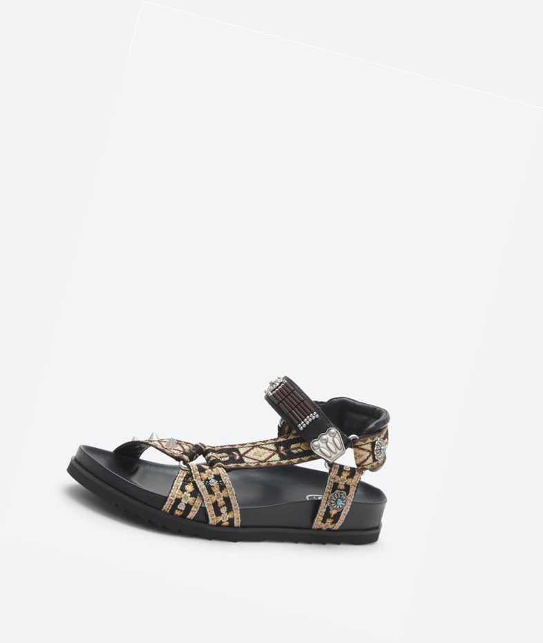 Black Women's ASH Ugo Flat Sandals | 195JDCUQB