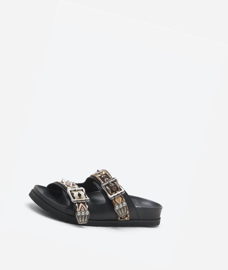 Black Women's ASH Ulysse Flat Sandals | 972YRESCD