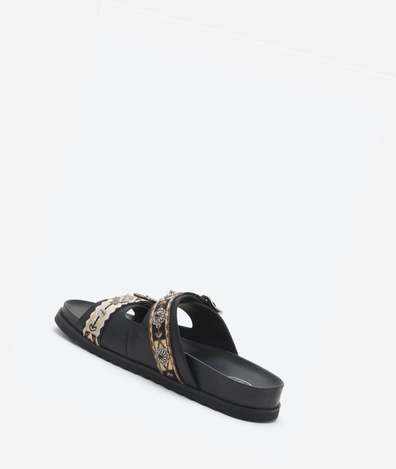 Black Women's ASH Ulysse Flat Sandals | 972YRESCD