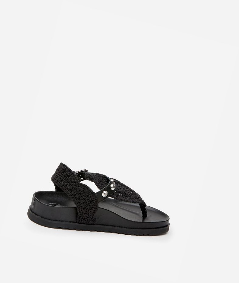 Black Women's ASH Union Flat Sandals | 018GBTVEY