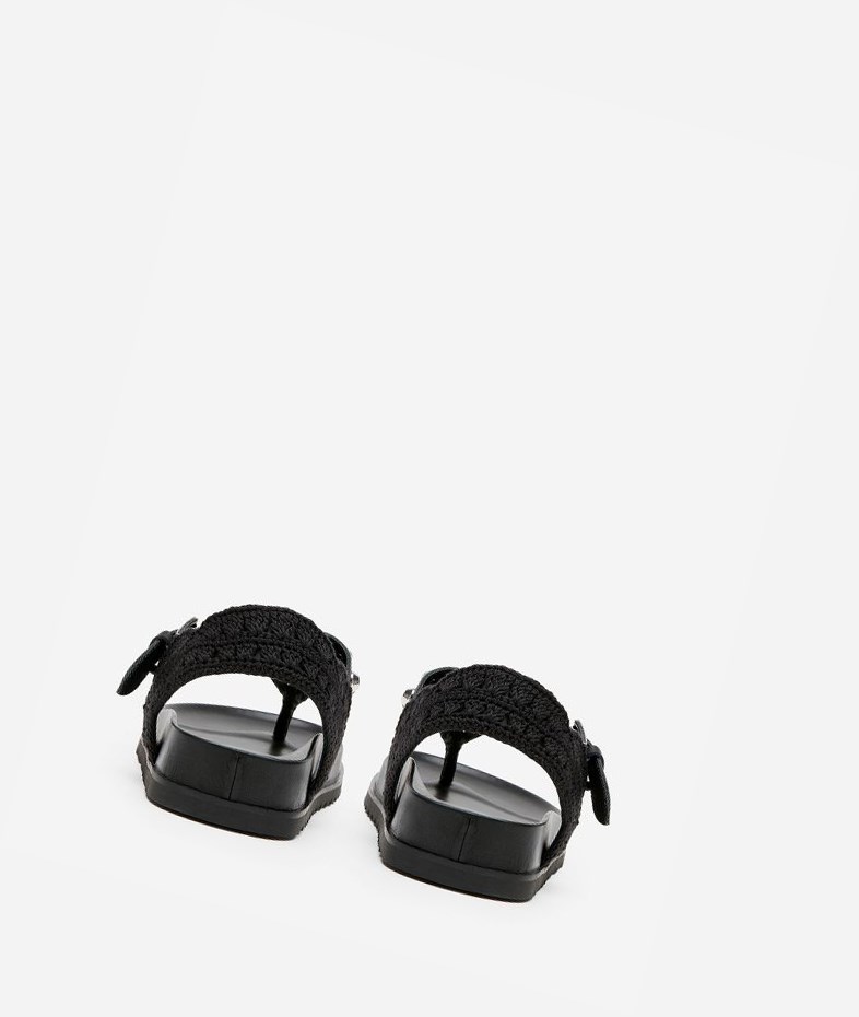 Black Women's ASH Union Flat Sandals | 018GBTVEY