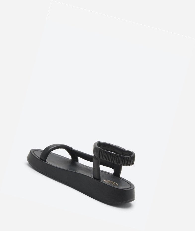 Black Women's ASH Victoria Flat Sandals | 409LIEKTO