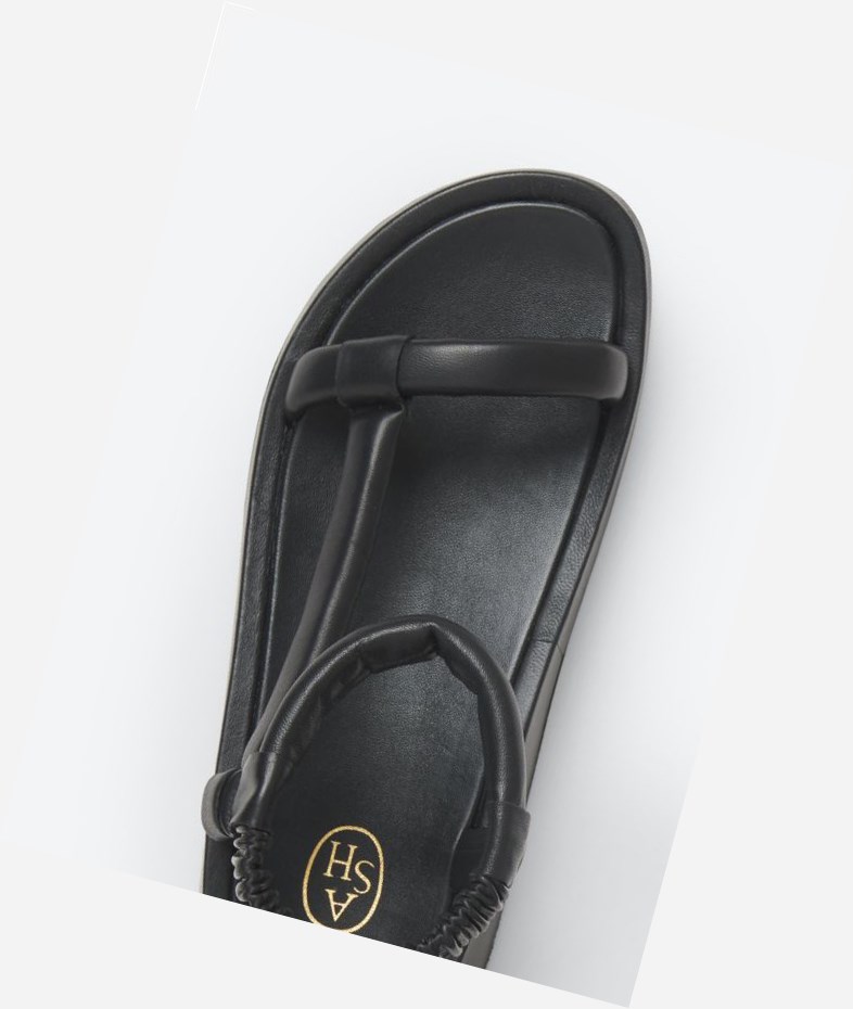 Black Women's ASH Victoria Flat Sandals | 409LIEKTO