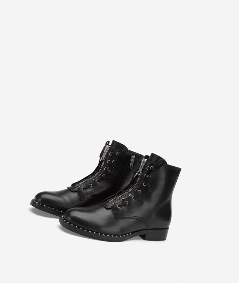 Black Women's ASH Weasel Flat Boots | 718SRGBWC