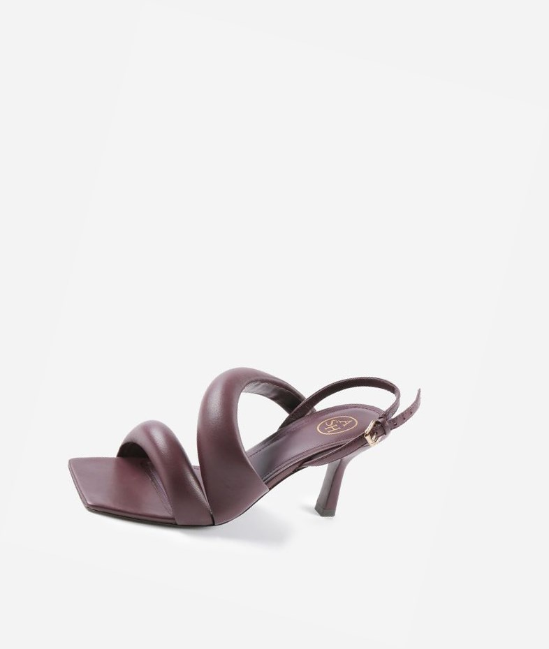 Dark Brown Women's ASH Madison Heeled Sandals | 876GJWYZI