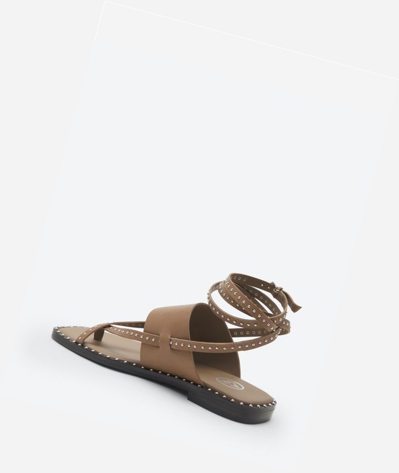 Fango Women's ASH Medusa Studs Flat Sandals | 530PQKJHD