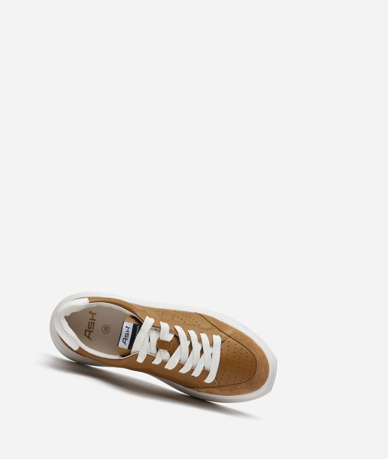 Golden Brown / White Women's ASH Impuls Low-Top Sneakers | 364SHZJTI