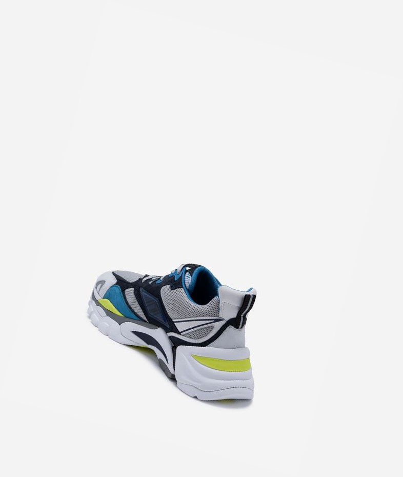 Grey / Blue / Yellow Women's ASH Flex Low-Top Sneakers | 317ADCUEO