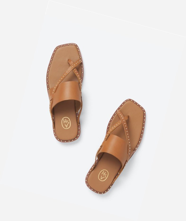 New Cinnamon Women's ASH Med Flat Sandals | 832HLQTWX