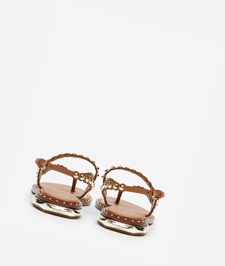 New Cinnamon Women's ASH Patchy Flat Sandals | 379XSWMTA