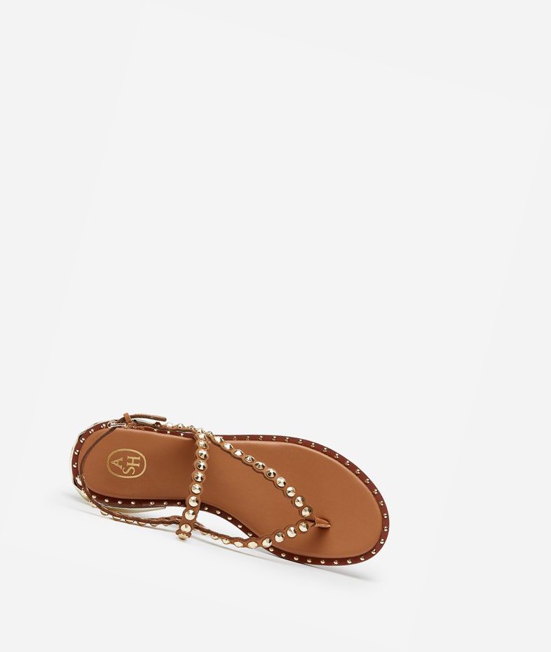 New Cinnamon Women's ASH Patchy Flat Sandals | 379XSWMTA