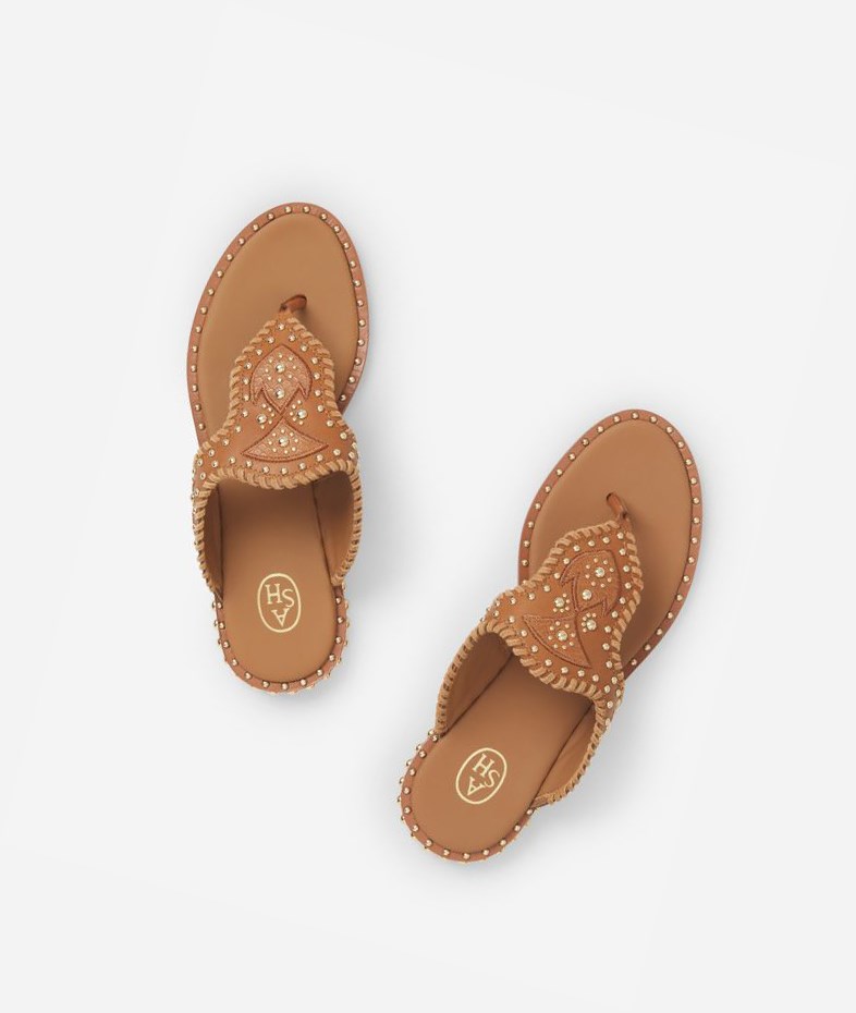 New Cinnamon Women's ASH Phedra Flat Sandals | 827ZIWSNH