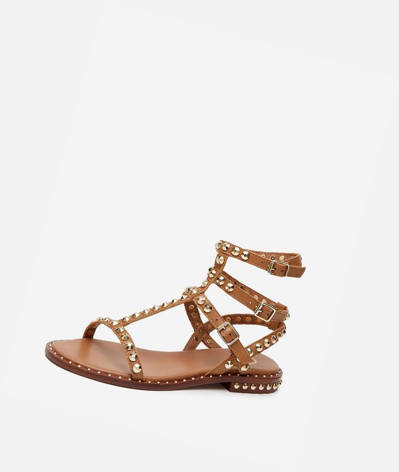 New Cinnamon Women's ASH Play Flat Sandals | 457QZGXVM