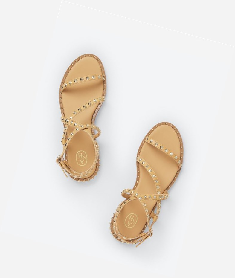 Nude Women's ASH Petra Flat Sandals | 780RIPFCX